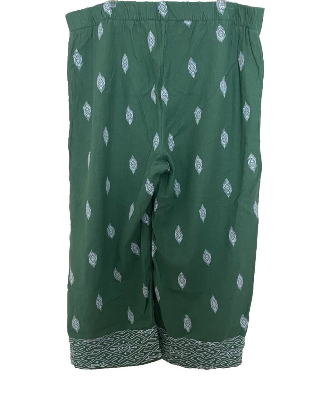 Soft Surroundings Lohara Green Embroidered Linen Blend Wide Leg Pant 2X Pull on - Picture 3 of 10